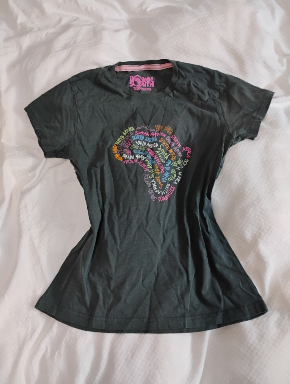 South Africa Fitted Graphic Tee - Grey Women's Top